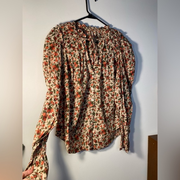 NWOT Free People|| Meant To Be Floral Blouse Top Size Small, Valentines - Picture 9 of 13